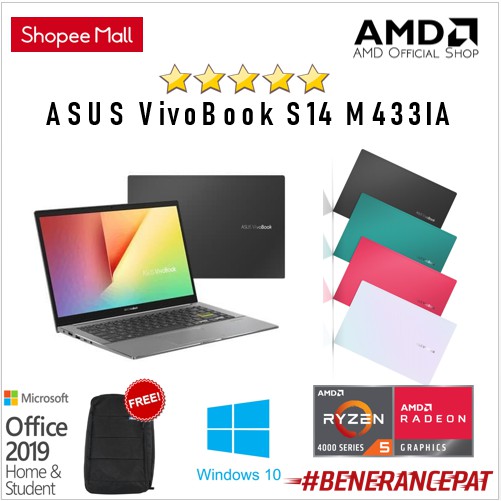 Jual Asus Vivobook S14 M433ia Amd Ryzen 5 4500u 8gb 512ssd W10 Ohs 14 Fhd Shopee Indonesia