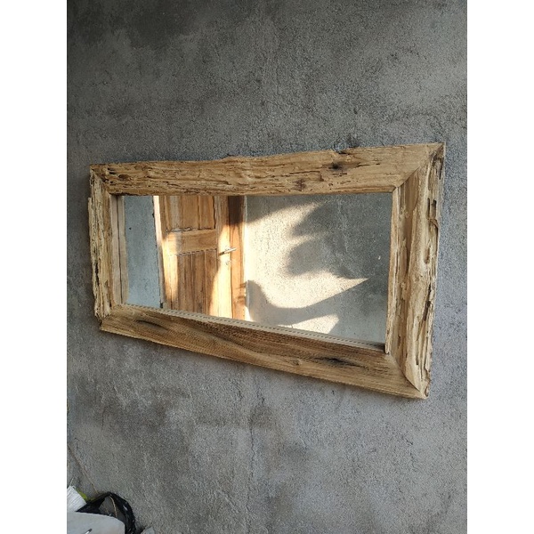 Jual cermin rustic kaca | kayu jati tua | Shopee Indonesia