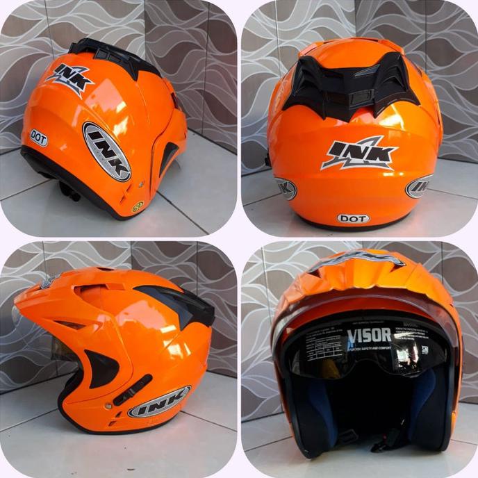 Jual Helm INK TERBARU Dobel Visor type T1 ORANYE | Shopee Indonesia