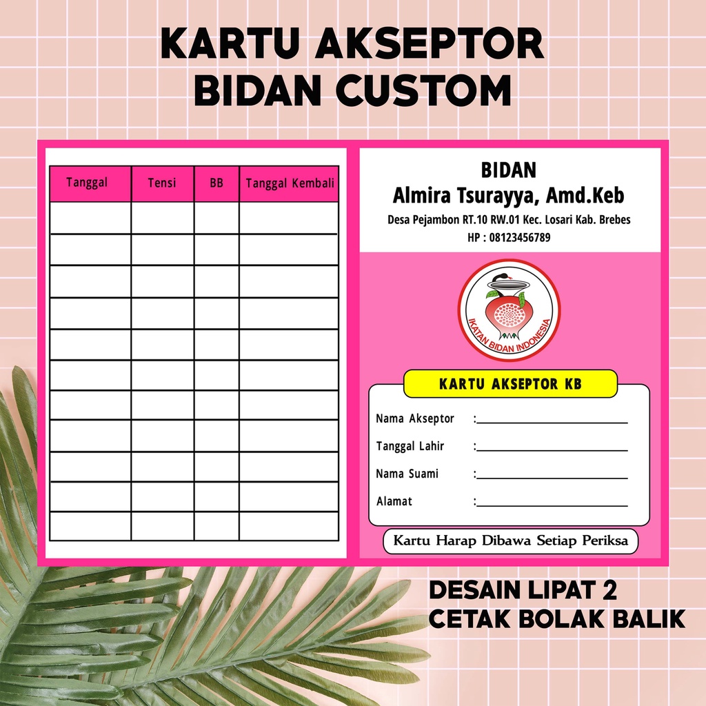 Jual Kartu Akseptor Kb Bidan Custom Shopee Indonesia 6382