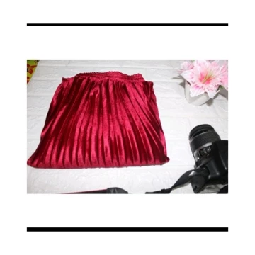 Rok Plisket Pendek 7 8 Bludru Premium