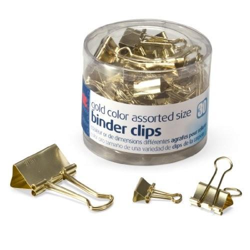 Charles Leonard Binder Clips, Assorted Sizes and Metallic Colors