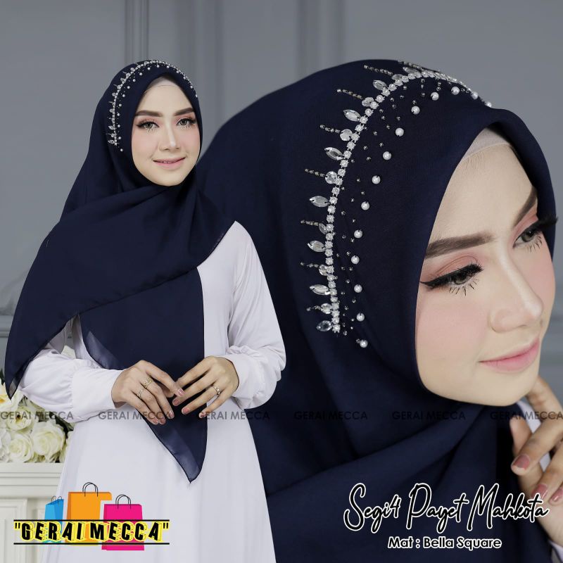Hijab Segi Empat Payet Mahkota// Segi empat pesta// Hijab Mewah