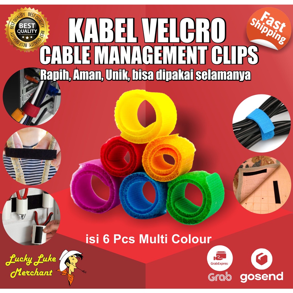 Jual Velcro Strap Cable Management Multiwarna Organizer Pengikat Kabel