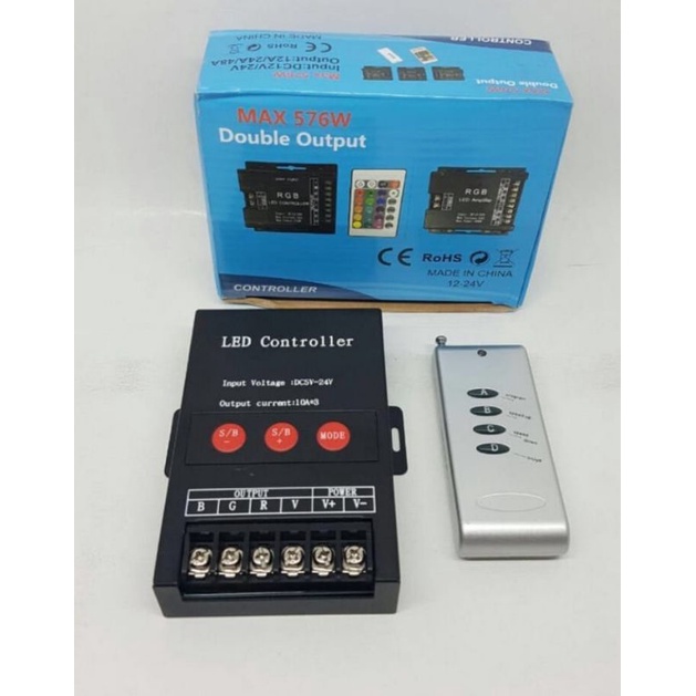 Jual Led Controller Kontroller Double Output RGB 30A + Remote Untuk ...