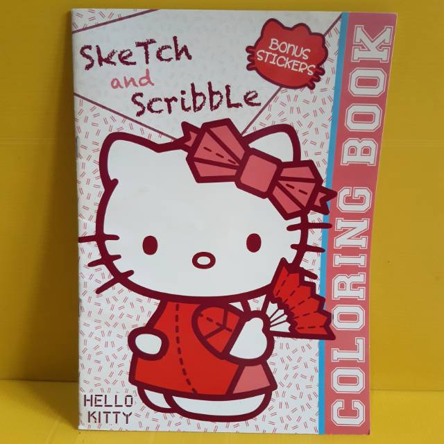 Jual Coloring Book Hello Kitty Sketch And Scribble License By Sanrio ...