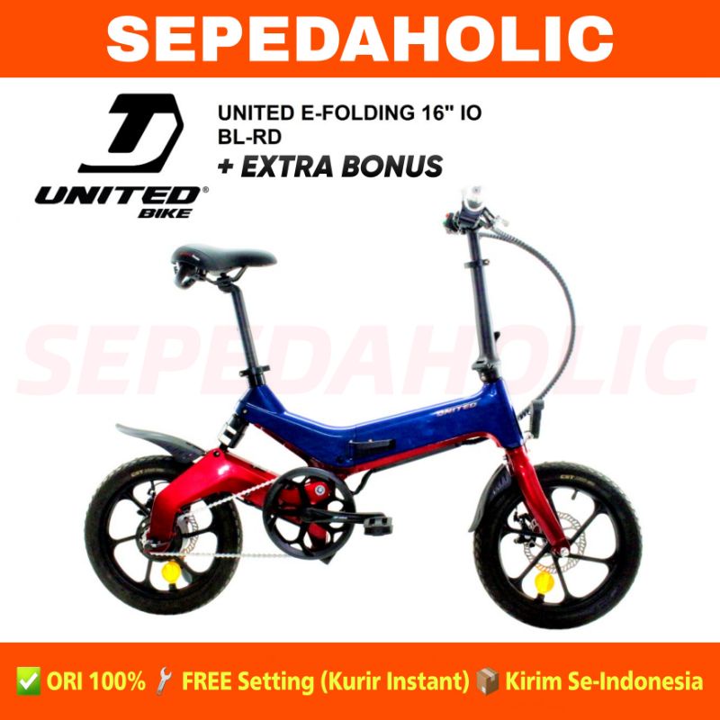 Jual Sepeda Lipat Listrik UNITED IO Electric E Bike Folding 16 Inch ...
