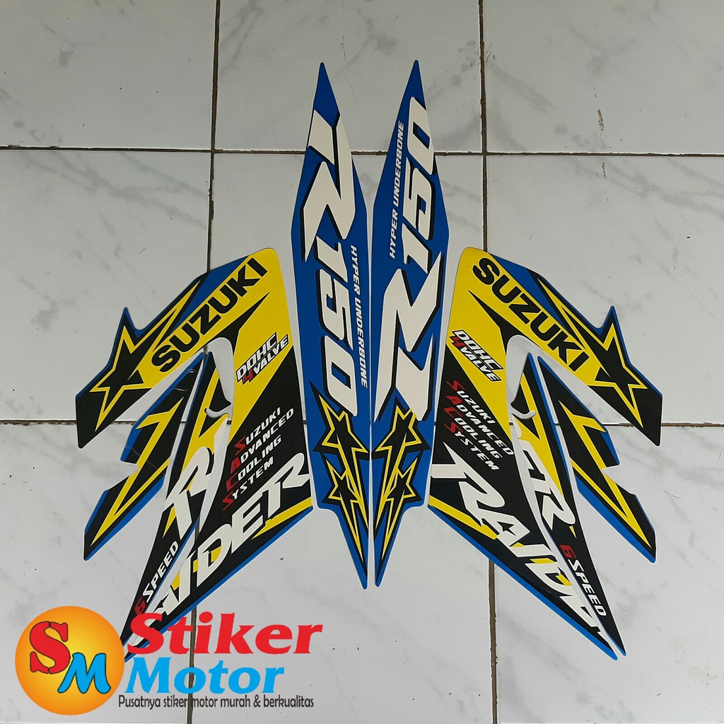 Jual STRIPING STICKER LIS LES POLET BODY MOTOR RAIDER R150 2014 BIRU ...