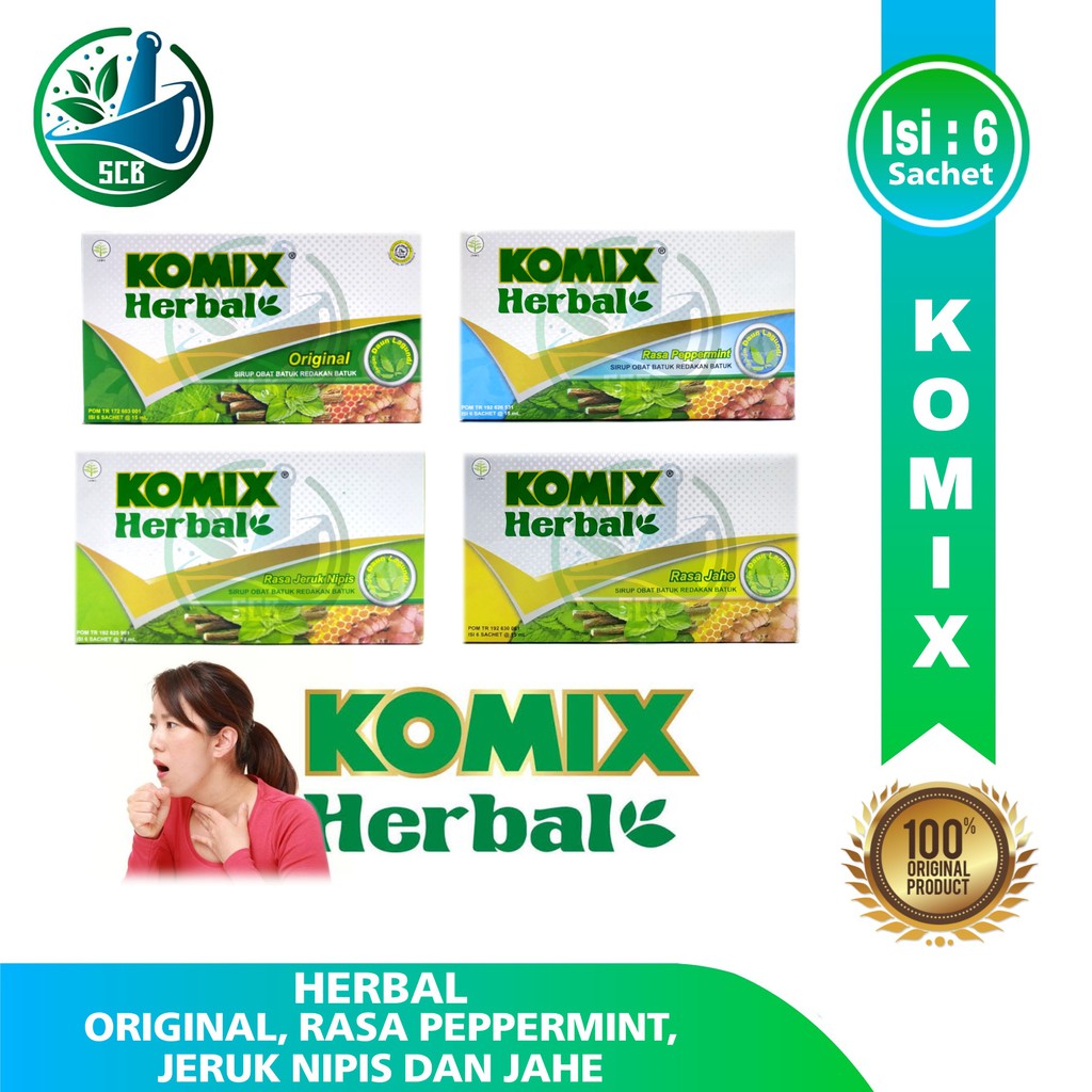 Jual Komix Herbal Original Dus Isi 6 Sachet Sirup Obat Batuk