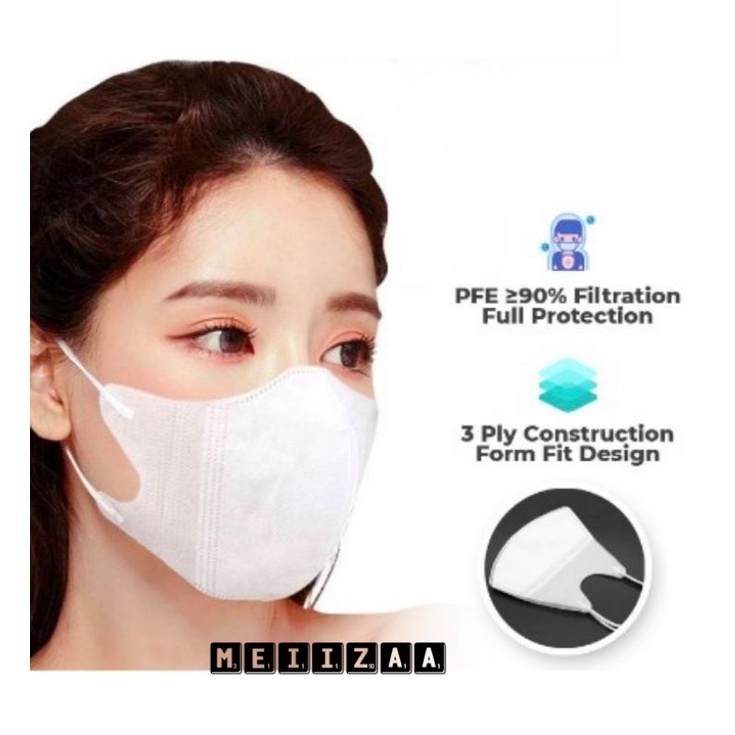 Jual Masker Duckbill Dewasa Polos Hitam Putih 3Ply Disposable Face Mask ...