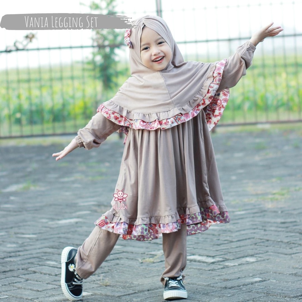 Jual ELBI Vania Legging Set Little Bee Boutique Baju Muslim Balita