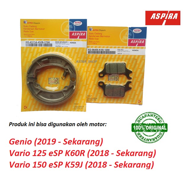 Jual Paket Kampas Rem Dispad Depan New Vario 125 K60R 150 K59J Genio