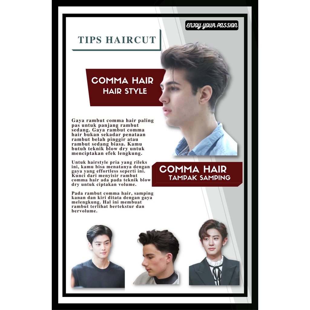 Jual poster hd - POSTER EDUKASI BARBERSHOP - poster pangkas rambut pria ...