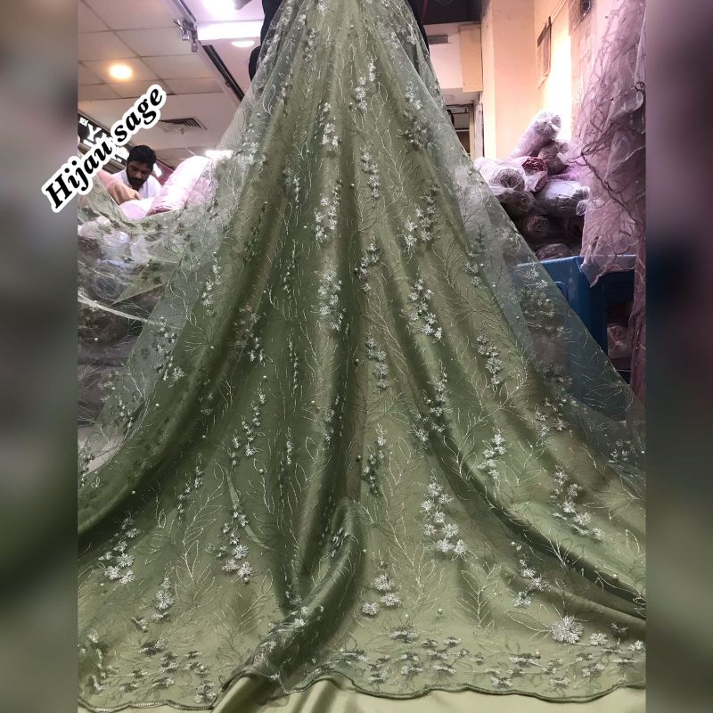 Jual Promo...!! Kain Bahan Tille Tule Akar Mutiara/kain Brokat Kebaya ...