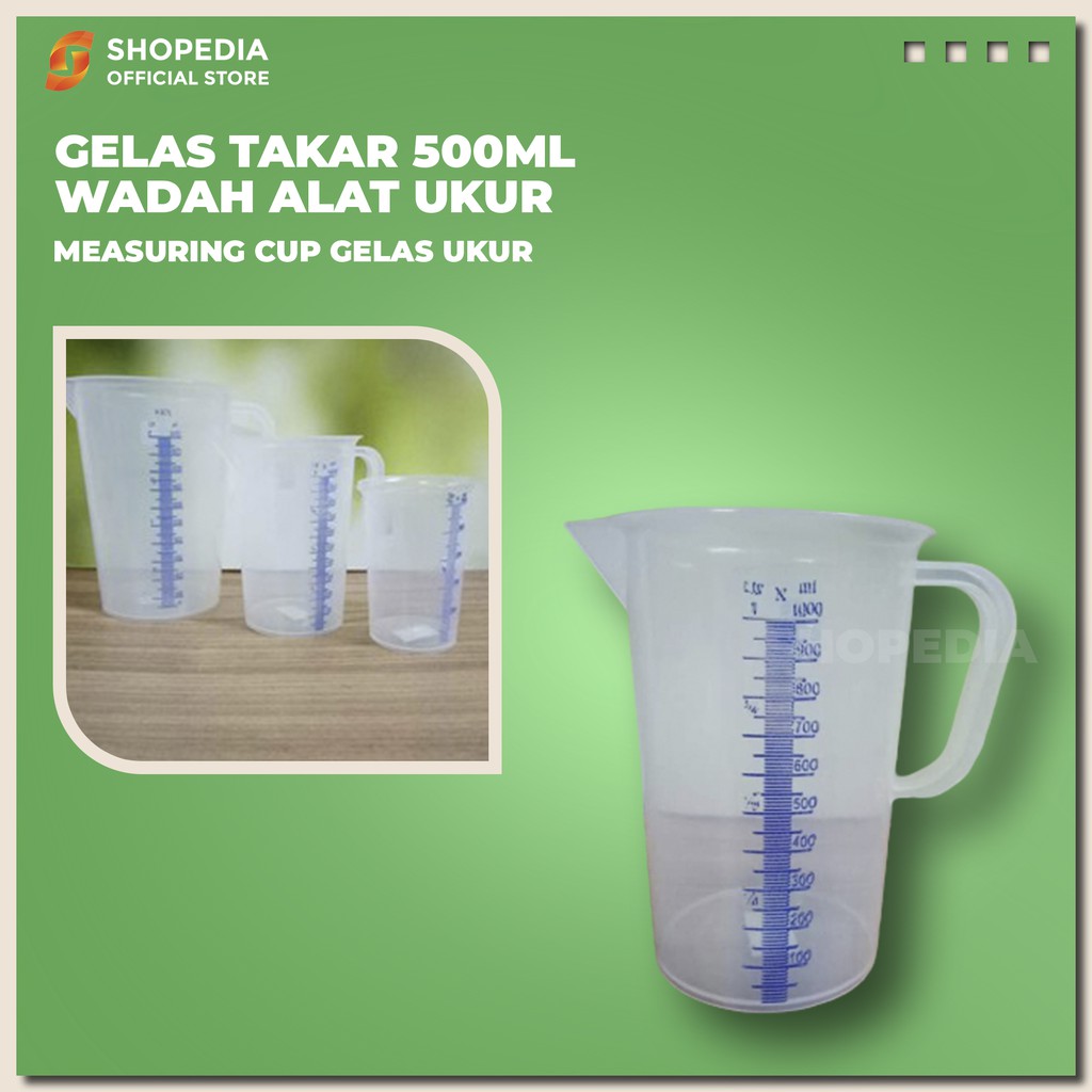 Jual Gelas Takar 500ml Wadah Alat Ukur Measuring Cup Gelas Ukur Cairan Dan Makanan Shopee 0405