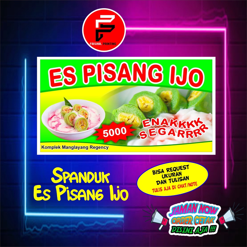 Jual Spanduk Es Pisang Ijo Banner Es Pisang Hijau Spanduk Kustom