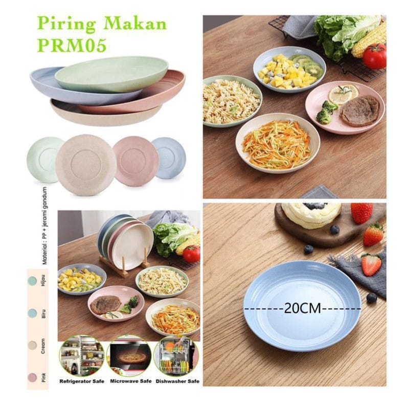 Jual Piring Saji Jerami Oval Bulat Kotak Serat Jerami Gandum Bpa Free