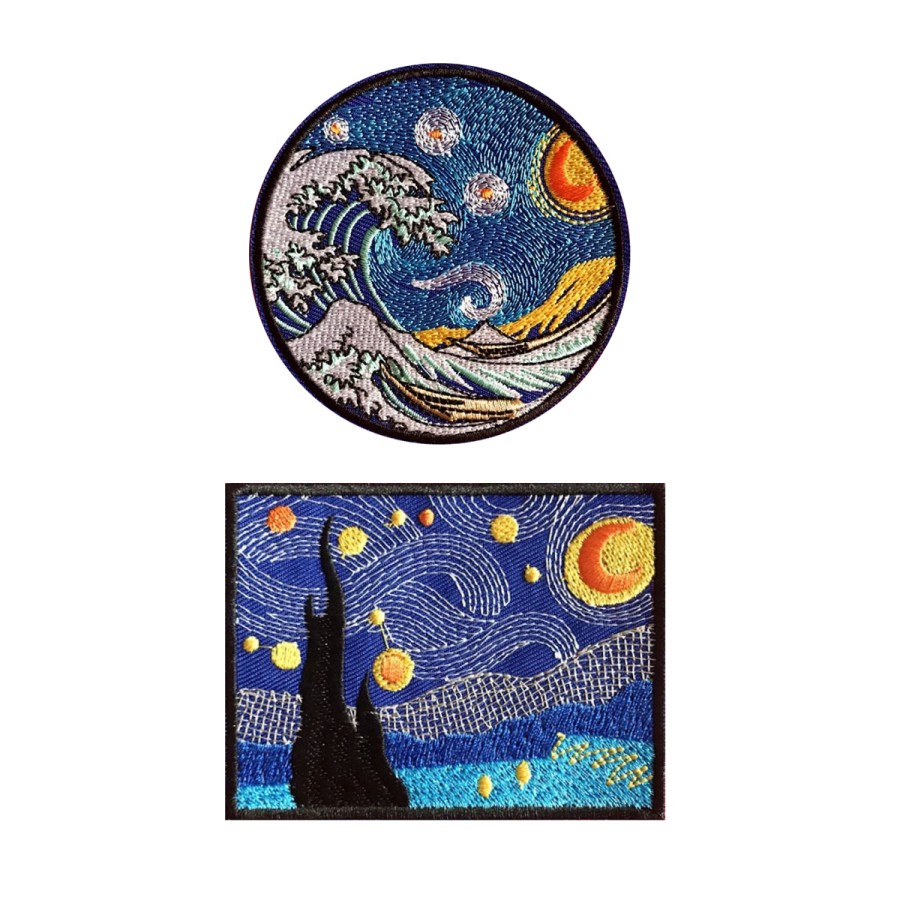 Jual Iron On Patch Van Gogh Art Starry Night Bordir Emblem Setrika ...