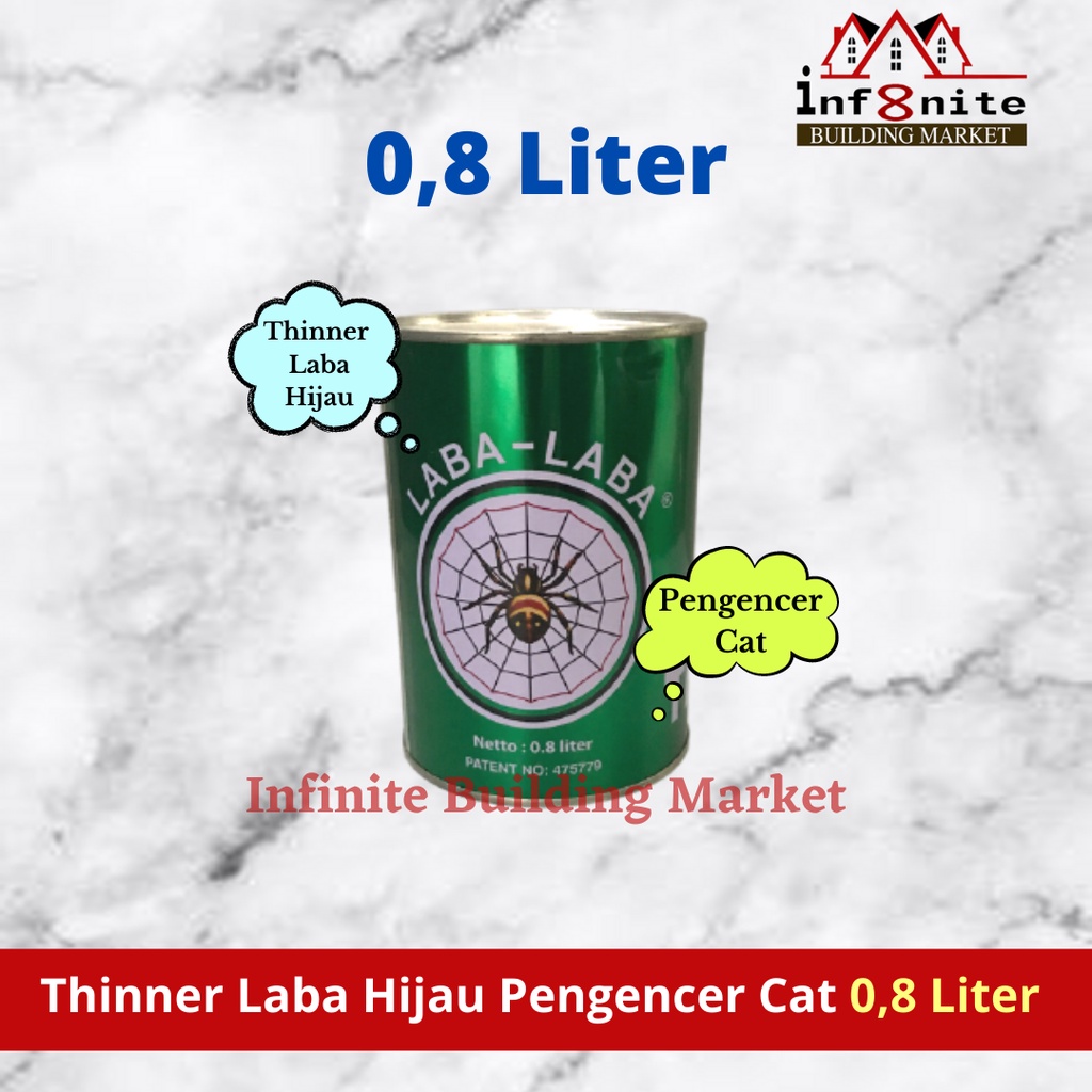 Jual Thinner Laba Hijau 0,8 Liter Thiner Tiner Pengencer Cat Besi Kayu ...