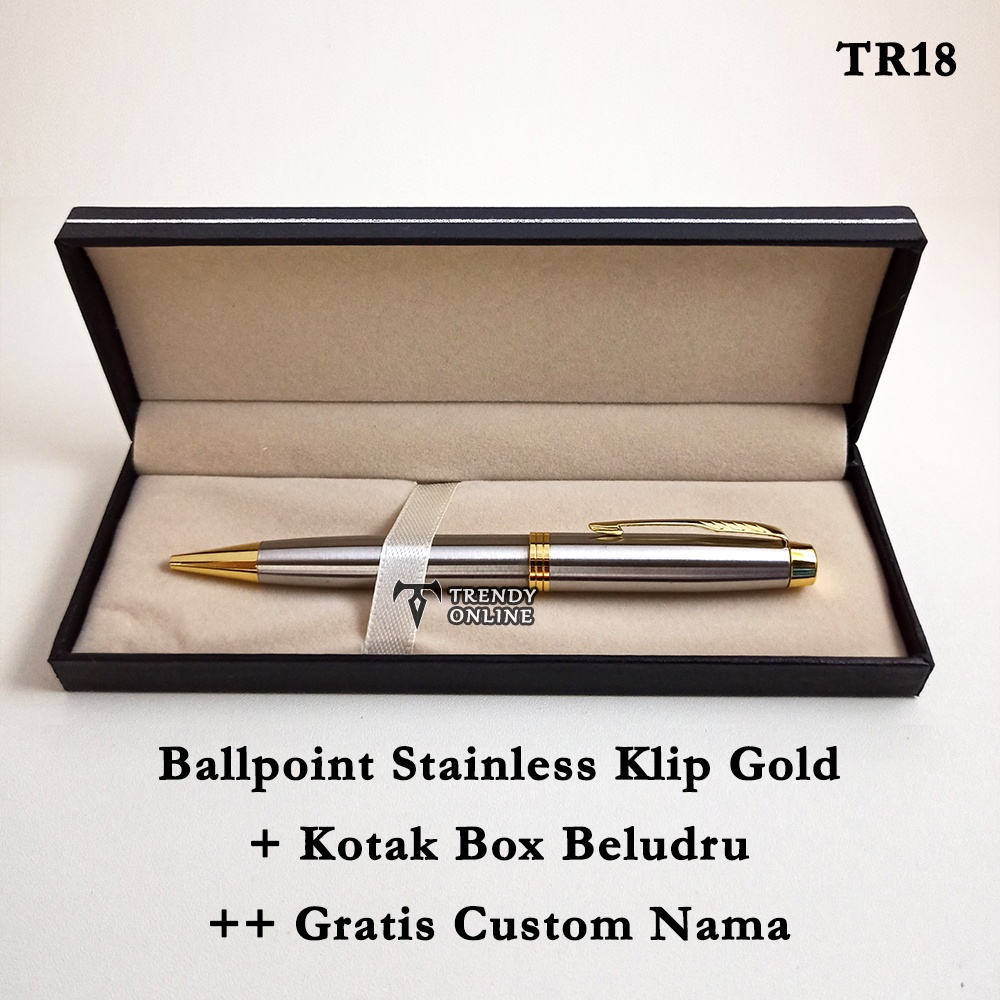 Jual Pulpen Elegan TR18 dengan Box Beludru, FREE Cetak Nama | Ball ...