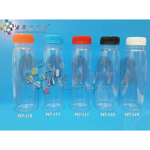 Jual PET549. BOTOL PLASTIK 250ML MINUMAN JUS ORGANIK TUTUP PUTIH SEGEL ...