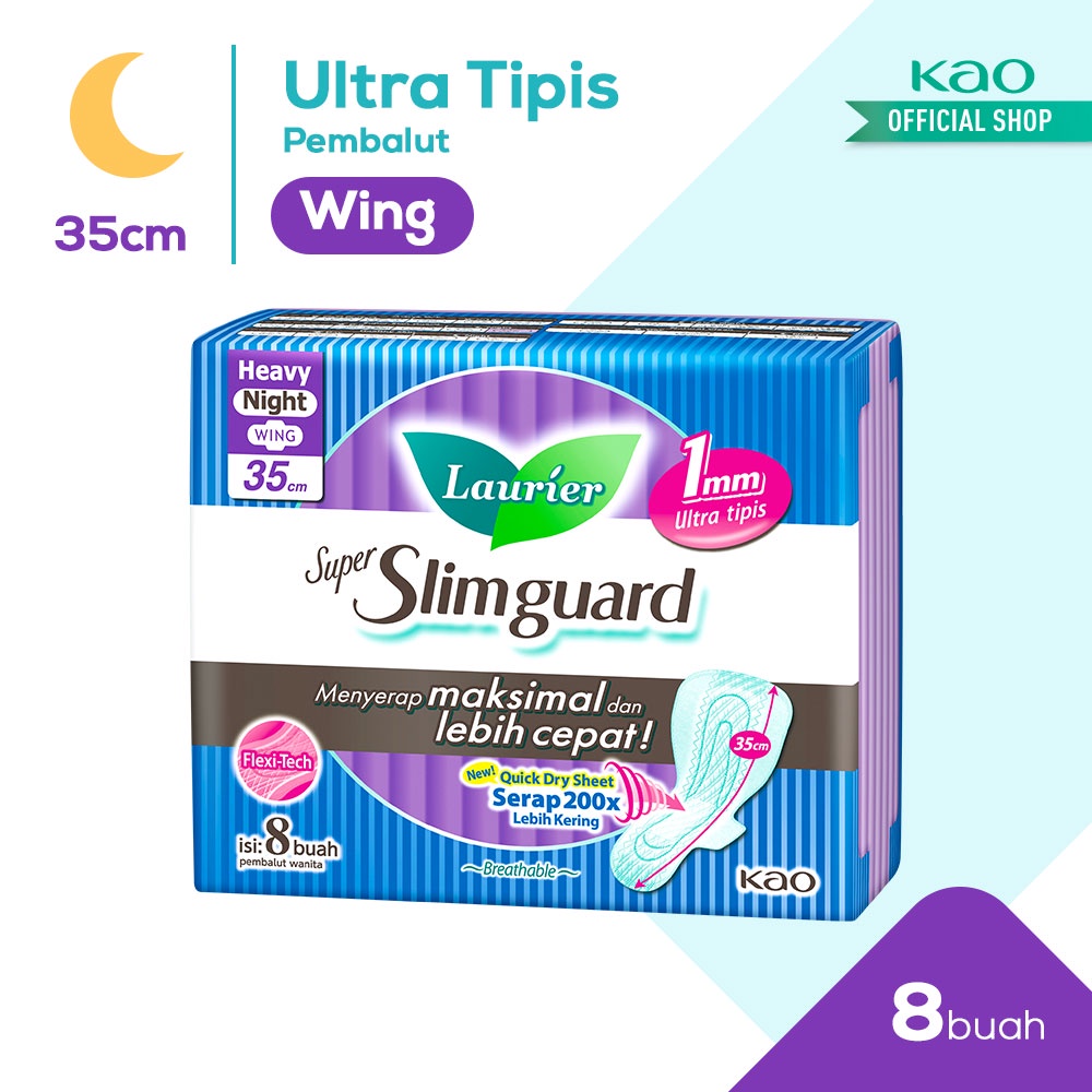 Jual Laurier Super Slimguard Pembalut Wanita Night Slim Breathable 35cm ...