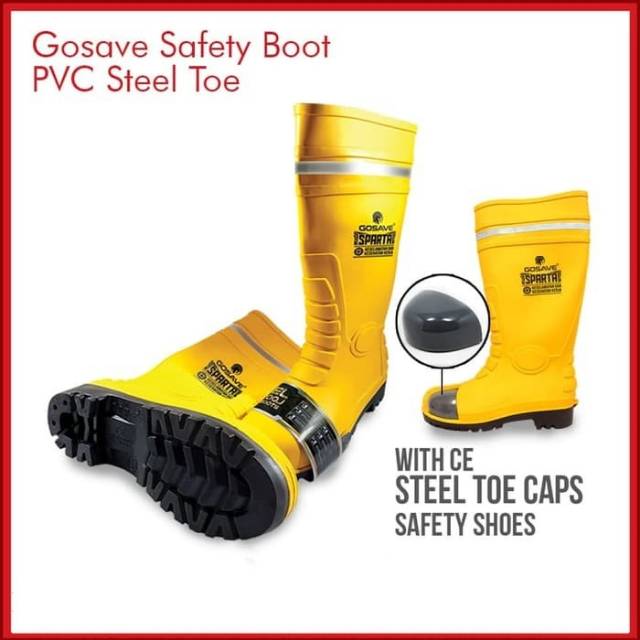Jual Sepatu Boot Rubber Safety GOSAVE SPARTA Karet Ujung BESI Steel Toe ...