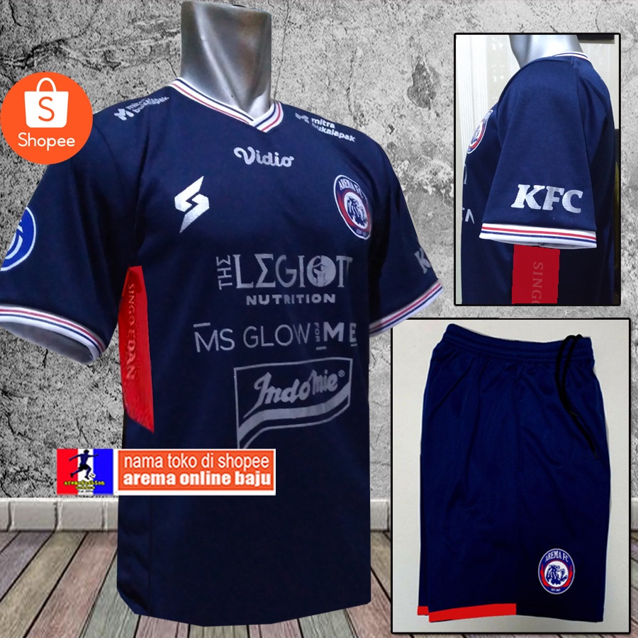 Jual UKURAN XXL/XL/L/M FULL SPONSOR KAOS JERSEY AREMA FC LIGA INDONESIA ...