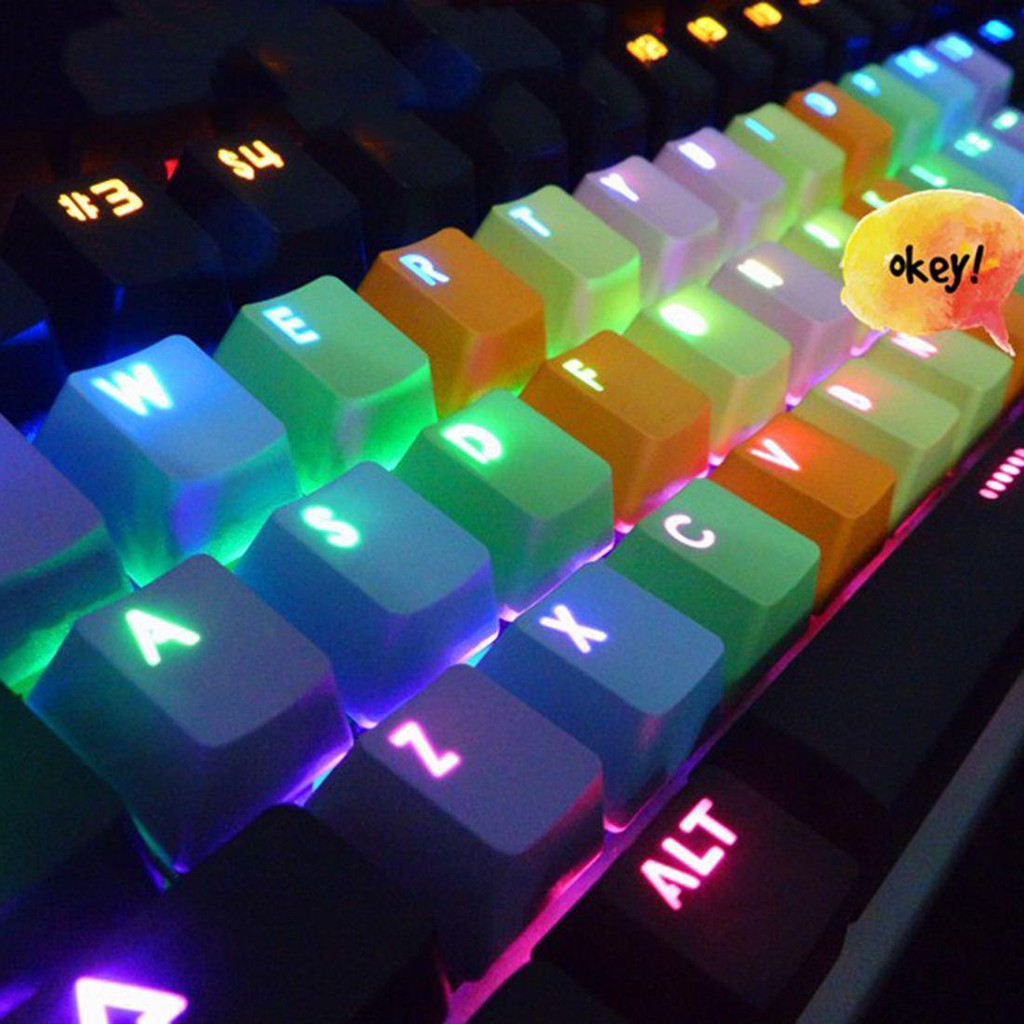 Jual Keycaps Rainbow 37 key, PBT Tembus LED for Mechanical Keyboard ...