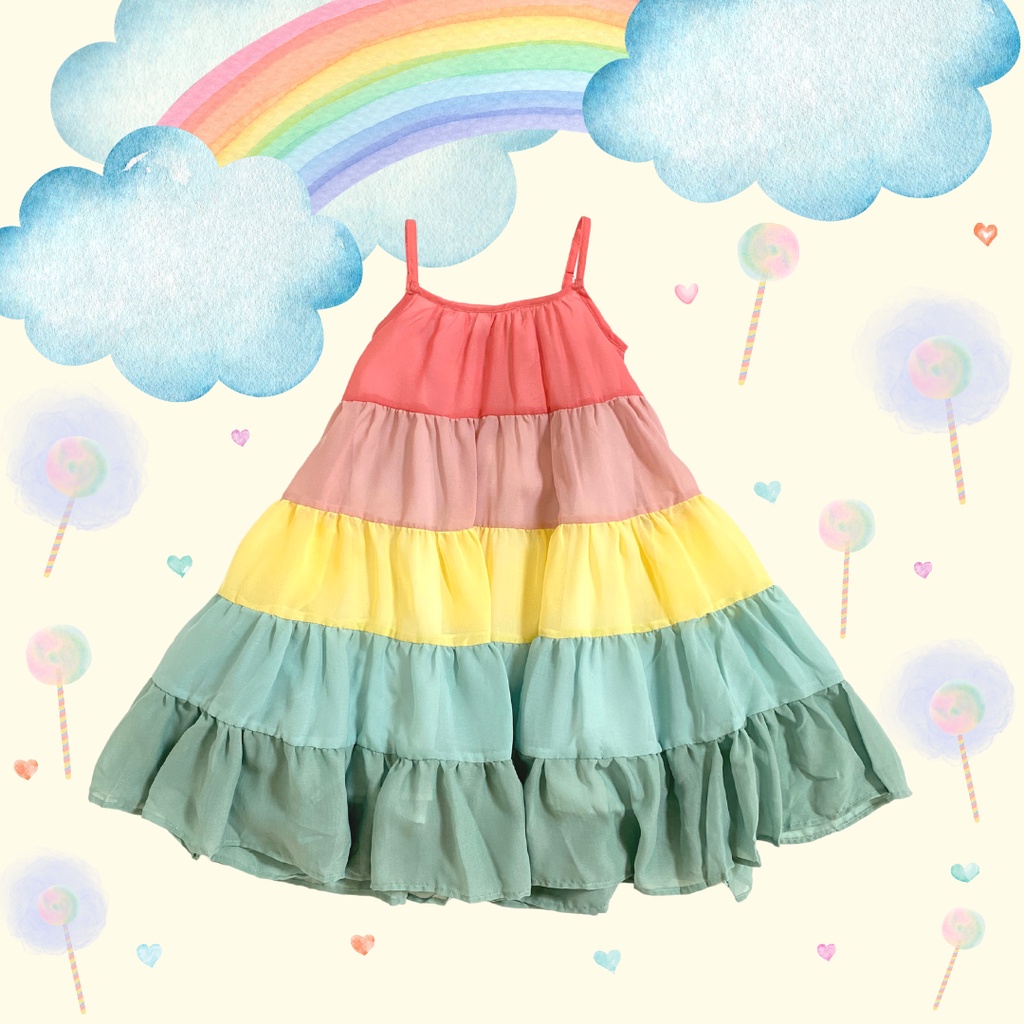 fitted lace wedding dress Rainbow Brite The Colour Kids Flare Dress – Rockamilly main image 1