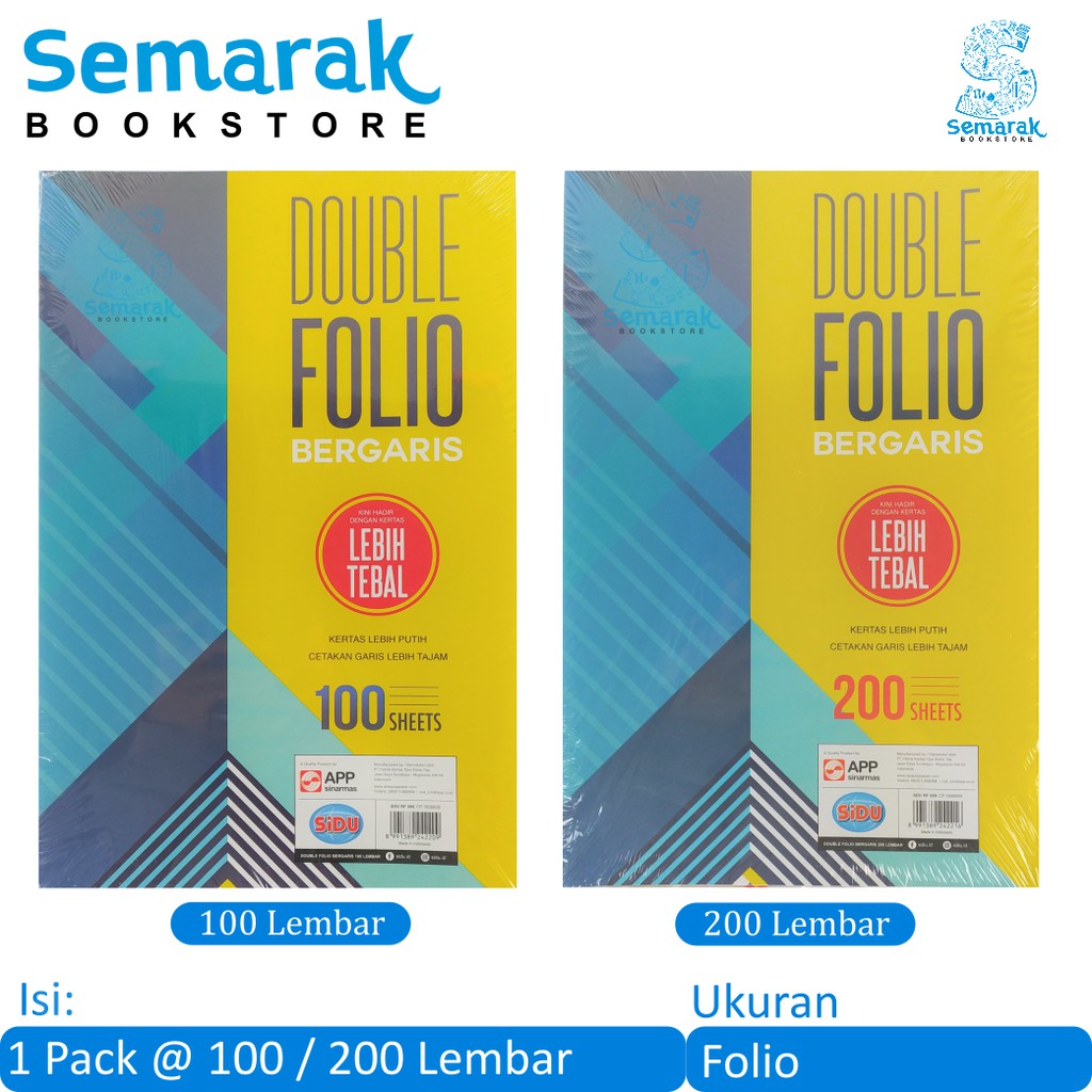 Jual Kertas Folio Bergaris Sinar Dunia Double Folio 21 X 32 [1 Pack ...