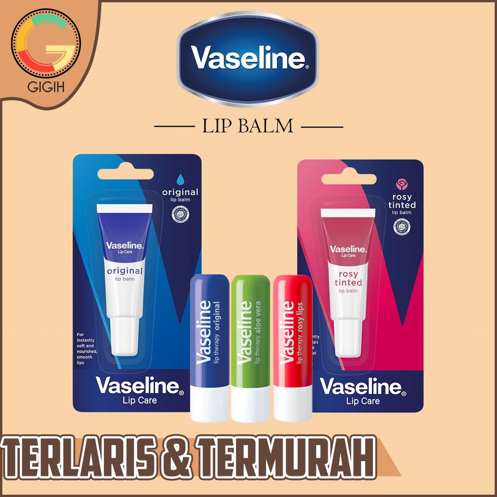 Jual VASELINE LIP THERAPY 4.8 Gr / LIP CARE TUBE 10 GR Shopee Indonesia