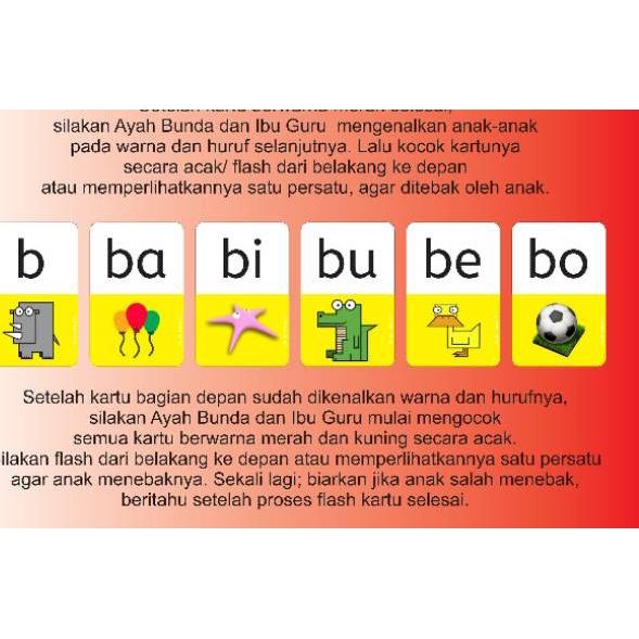 Jual JLHE Flashcard Suku Kata Kartu Baca Belajar Membaca Flash Card ...