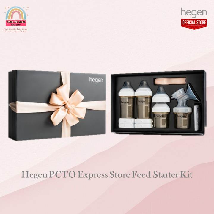 Hegen PCTO Express Store Feed Starter Kit - Biberon PPSU Senza BPA, Design Antigoccia, Per Allattamento Naturale