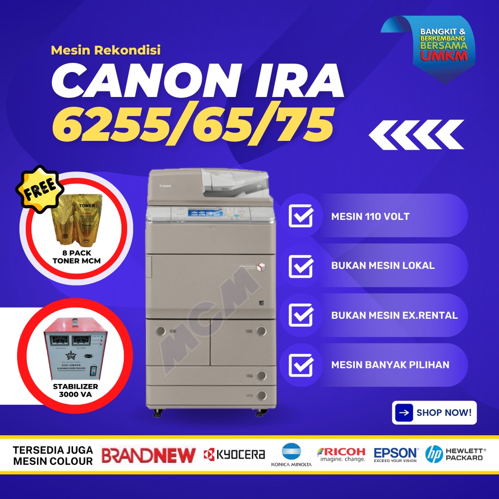 Jual Mesin Fotocopy Canon Ir Adv 6255 6265 6275 Rekondisi 110v Shopee Indonesia 0395