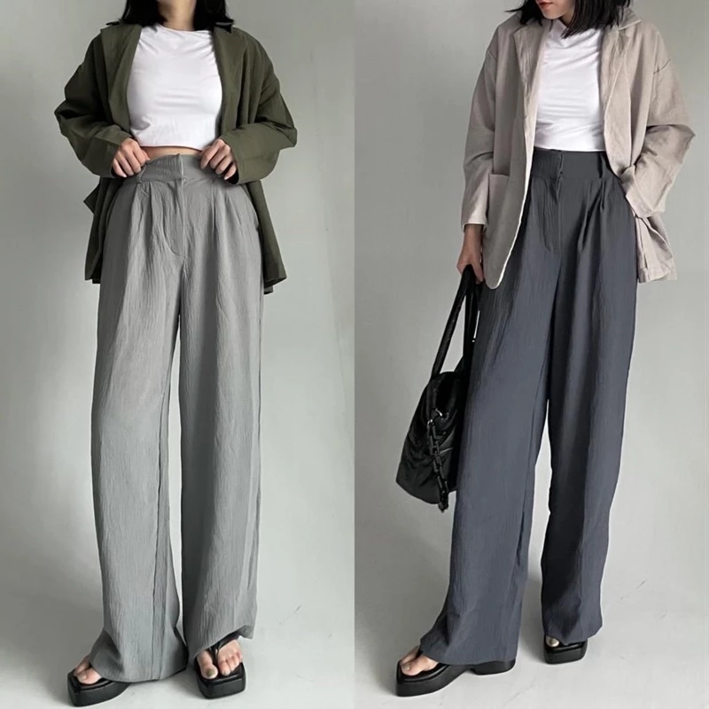 Sivali Celana Kulot Crinkle Highwaist Wanita