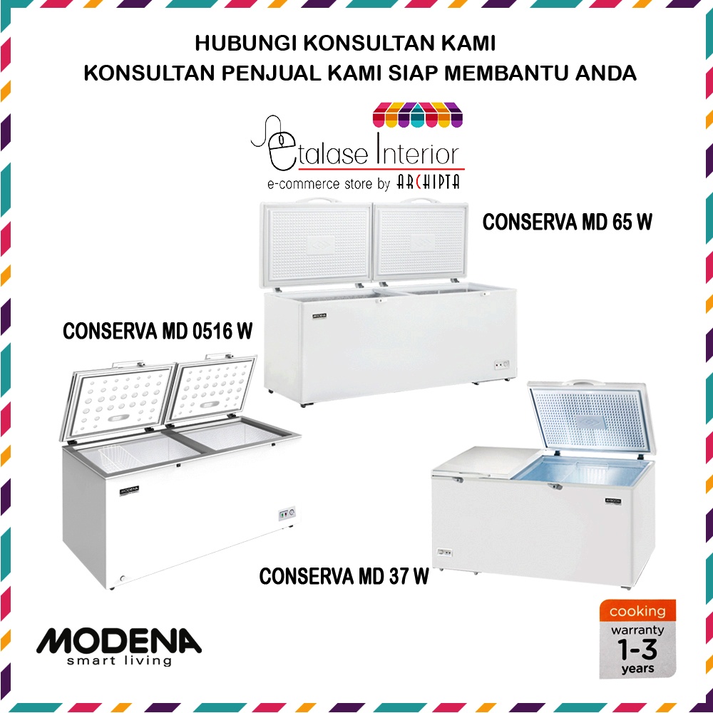 Jual Modena - CHEST FREEZER 2 Pintu 750, 510, 370 L Conserva MD 65 W ...