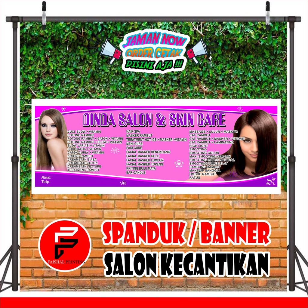 Jual Spanduk Banner Salon Kecantikan Rias Pengantin Ukuran 3 X 1 Meter