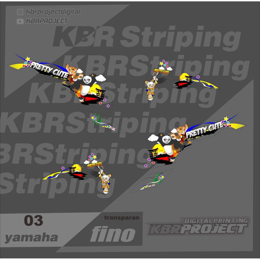 Jual (cod) fino transparan stiker striping list motor yamaha fino ...