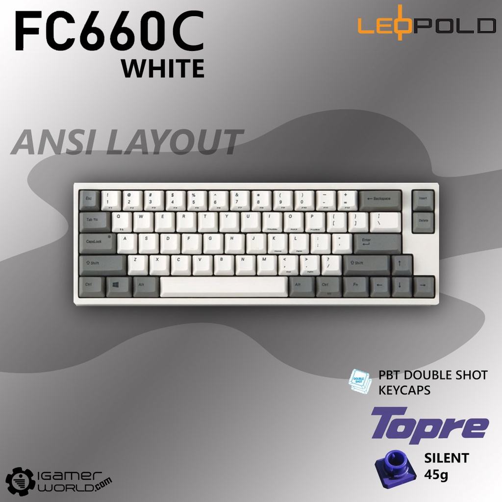 Jual Leopold FC660C White 65 Dye Sub PBT Mechanical Gaming Keyboard