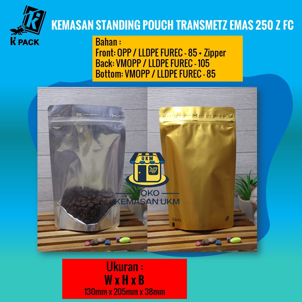 Jual Kemasan Standing Pouch Transmetz 250z Shopee Indonesia 