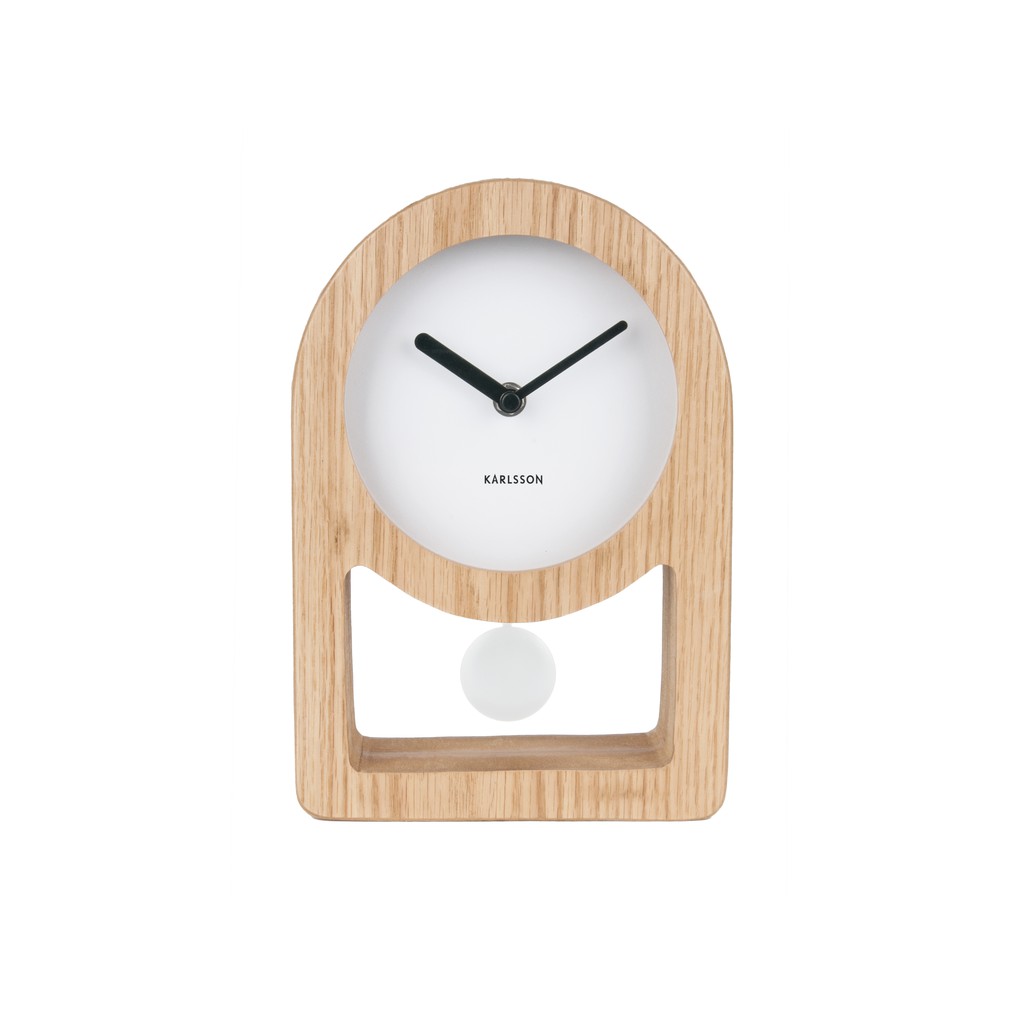 Jual Karlsson Table Clock Lena Pendulum Wood Veneer White Shopee