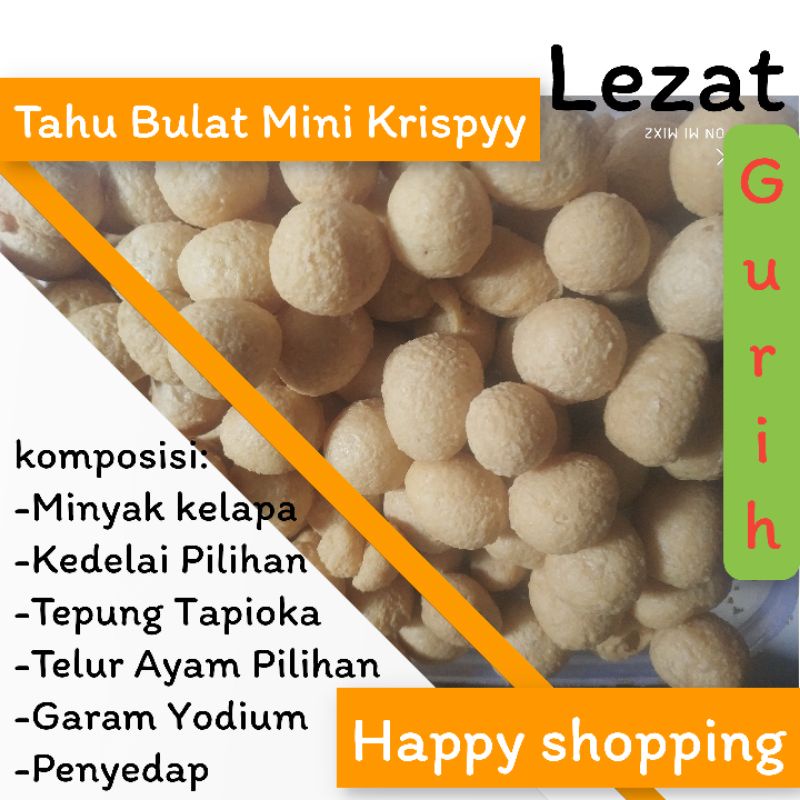 Jual Tahu Bulat Mini Kering 500 Gram Keripik Tahu Pong Toping Seblak