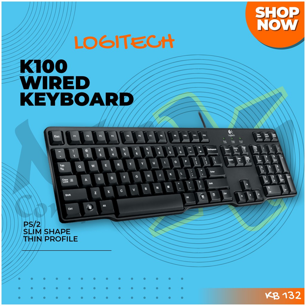 Jual Logitech K100 Minimal Design with Full Features PS/2 PS2 Classic ...