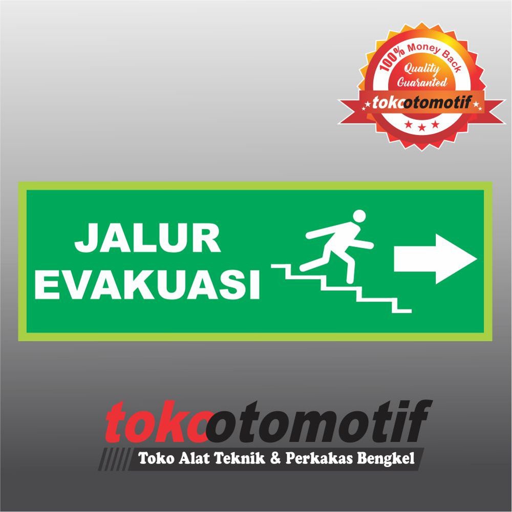 Jual Sticker Safety Sign K Tanda Arah Jalur Evakuasi Panah Kanan