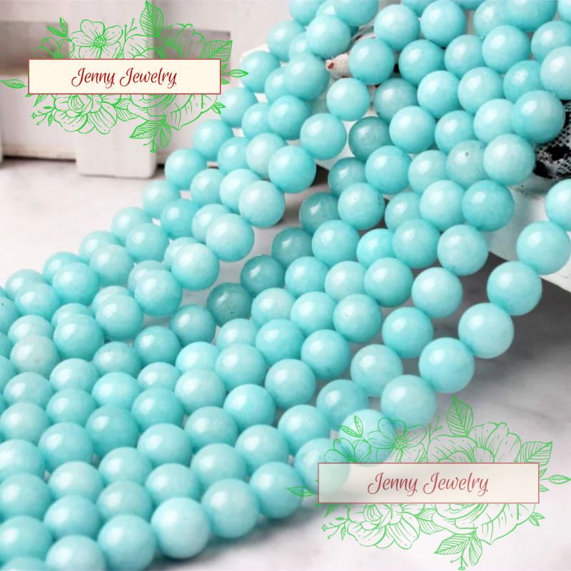 Jual Batu Alam amazonite 6mm 8mm 10mm | Shopee Indonesia