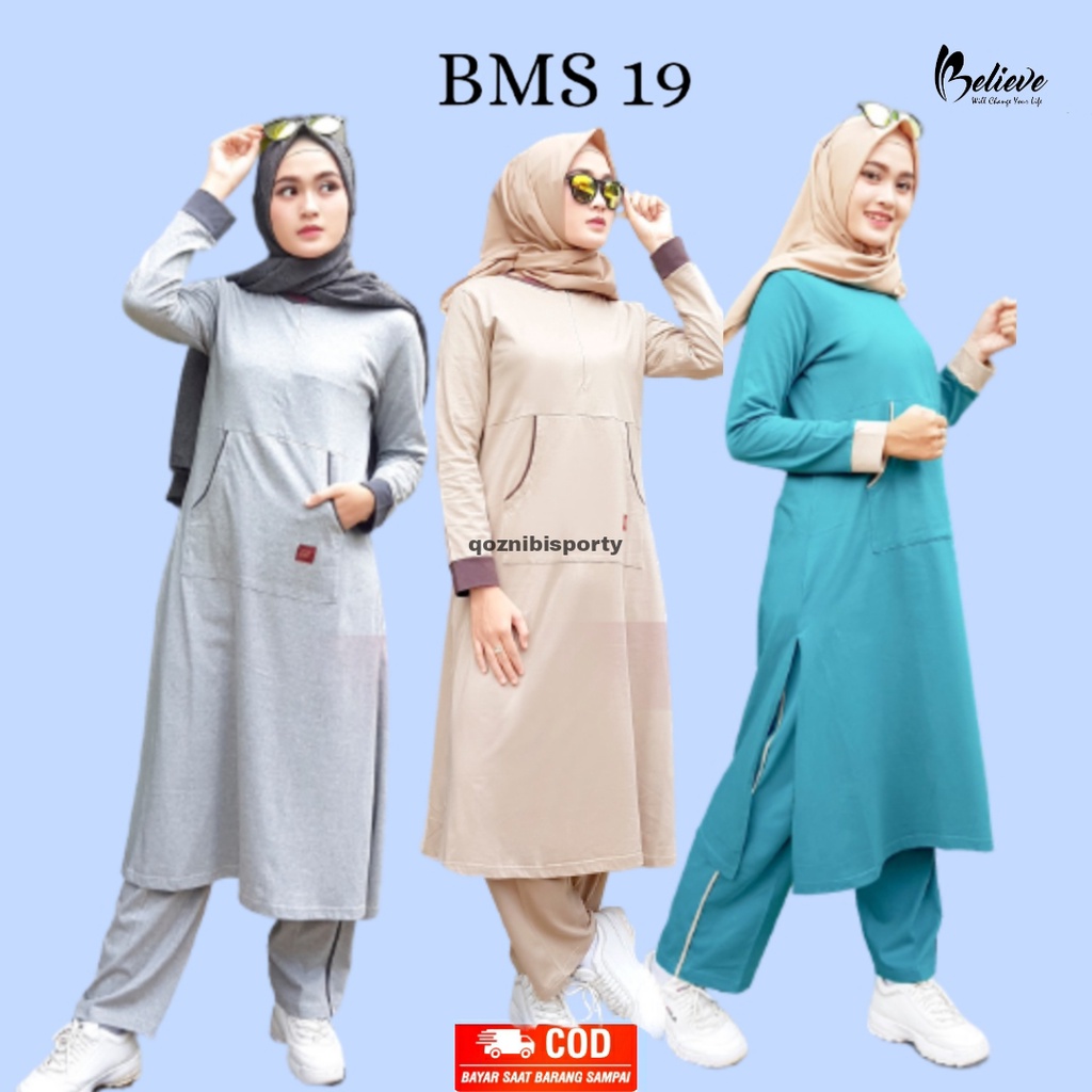 Jual Baju Olahraga Panjang Tunik Syari Muslimah-Pakaian Senam Wanita ...