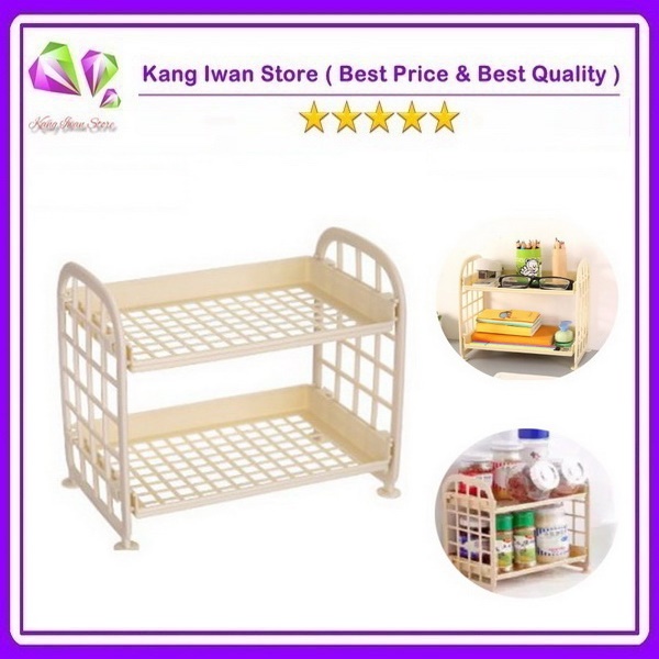 Jual Rak Meja Plastik 2 Susun Mini Rak Serbaguna | Shopee Indonesia