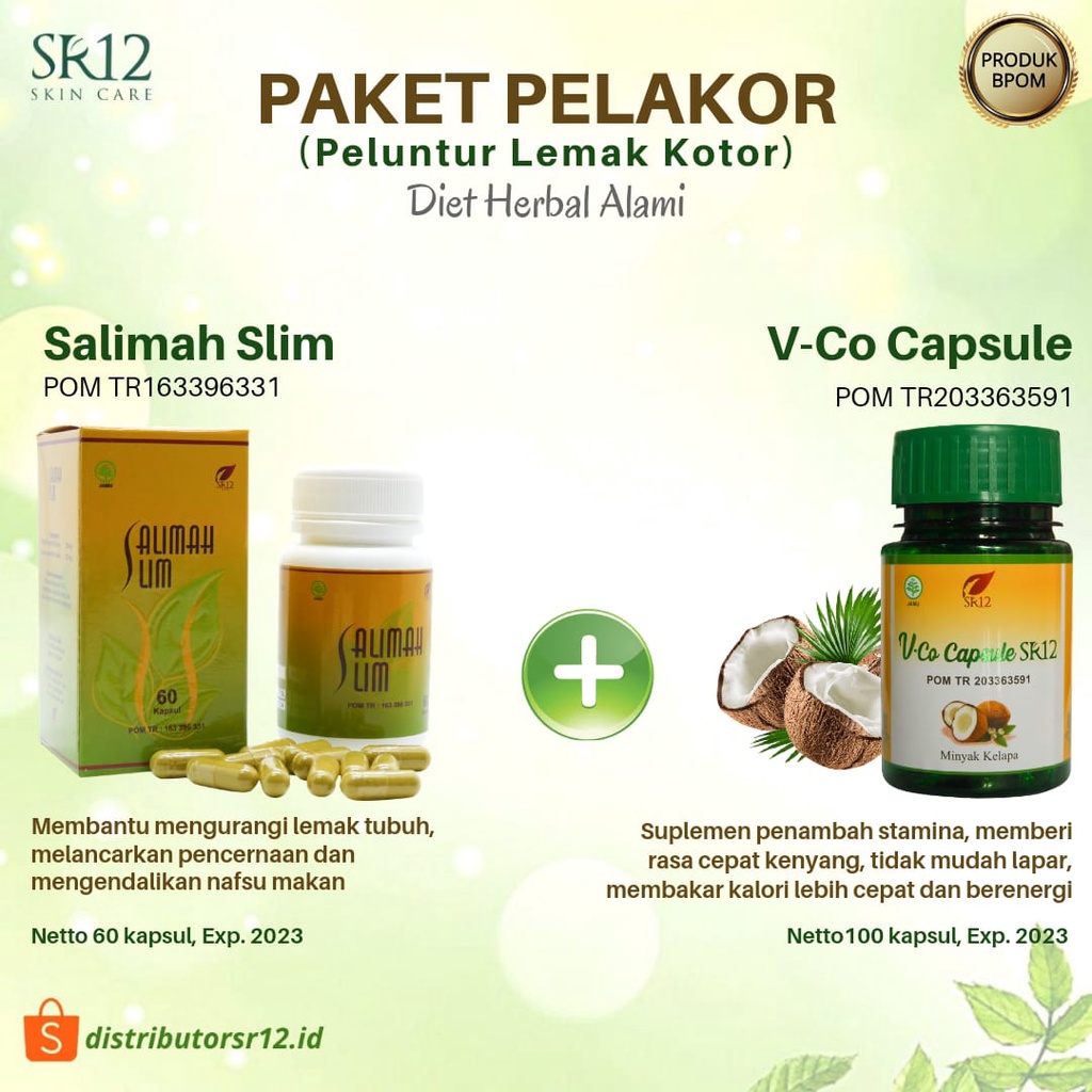 Jual SALIMAH SLIM SR12 PAKET PELAKOR PELANGSING BADAN AMAN PELURUH ...