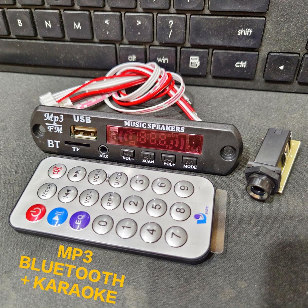 Jual Kit MP3 Player + Bluetooth + MIC Karaoke + ECHO Rakitan Remote